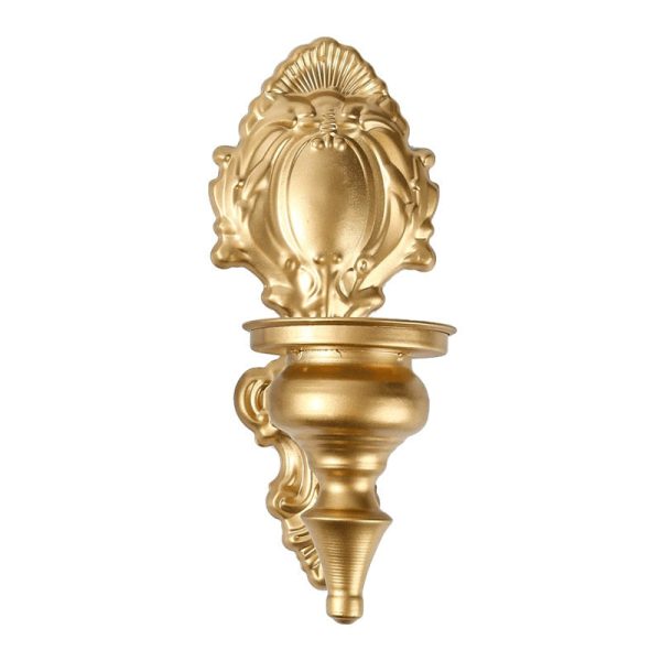 Bougeoir mural doré au design baroque chic