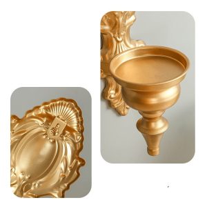 Élégant bougeoir mural doré pour décoration intérieure