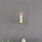 Ensemble de bougeoirs muraux dorés pour ambiance chaleureuse