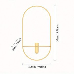 Bougeoir mural en métal doré au design contemporain