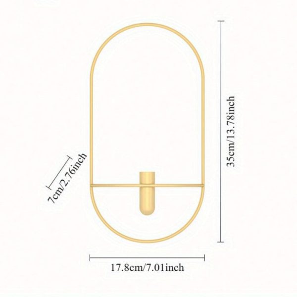 Bougeoir mural en métal doré au design contemporain