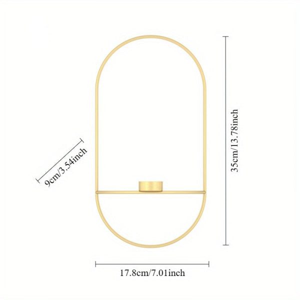 Set de deux bougeoirs muraux dorés pour éclairage décoratif