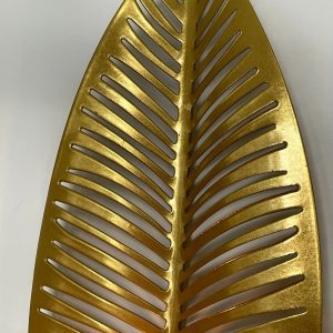 Bougeoir mural doré en forme de feuille
