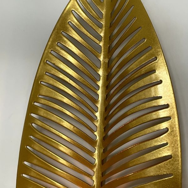 Bougeoir mural doré en forme de feuille