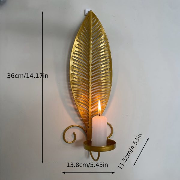 Bougeoir mural design feuille, set de deux unités
