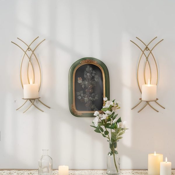 Support mural pour bougies doré élégant