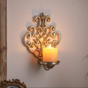Bougeoir mural doré - Renaissance élégante