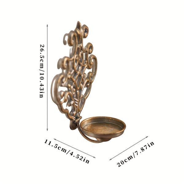 Bougeoir mural doré décoratif pour intérieur