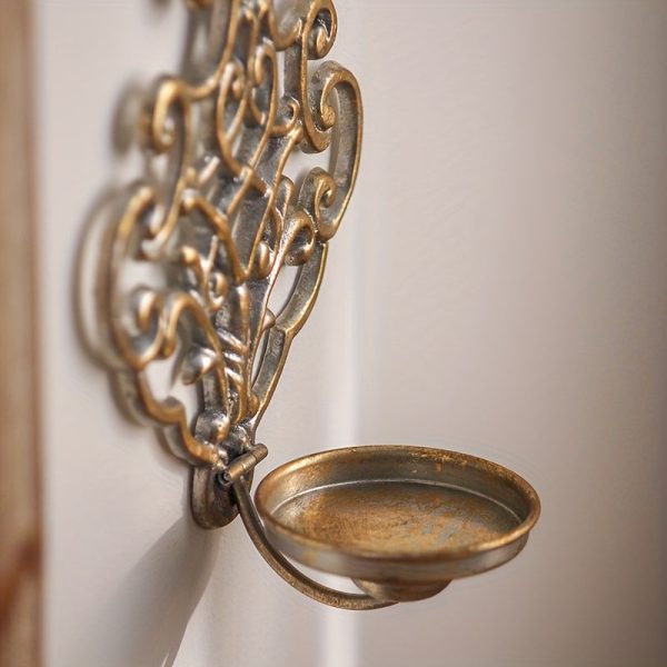 Bougeoir mural Renaissance, style doré sophistiqué