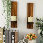 Bougeoir mural en bois, décoration élégante