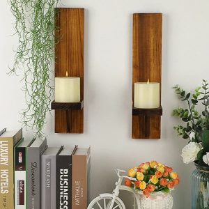Bougeoir mural en bois, décoration élégante
