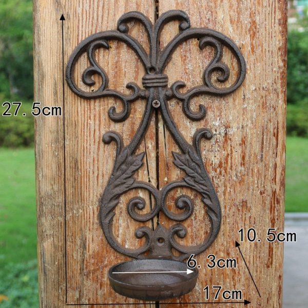 Support mural en fonte pour bougie, design classique