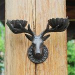 Bougeoir en fonte décoratif pour mur, design cerf