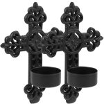 Set de deux bougeoirs muraux noirs au style gothique