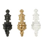 Accessoire mural noir baroque pour éclairage d'ambiance