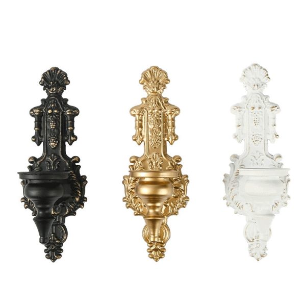 Accessoire mural noir baroque pour éclairage d'ambiance