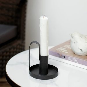 Bougeoir Noir avec Anse Etroite