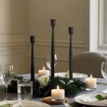 Bougeoirs noirs modernes en lot de trois