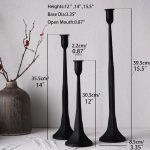 Set de trois bougeoirs noirs, élégance minimaliste