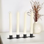 Bougeoir noir carré élégant pour une ambiance chaleureuse