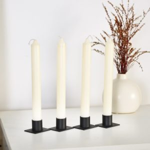 Bougeoir noir carré élégant pour une ambiance chaleureuse