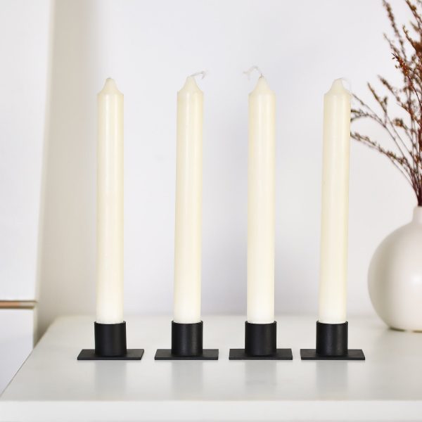 Bougeoir noir carré moderne, idéal pour décoration intérieure