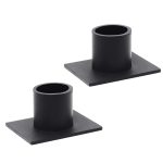 Bougeoir noir carré, accessoire chic pour table