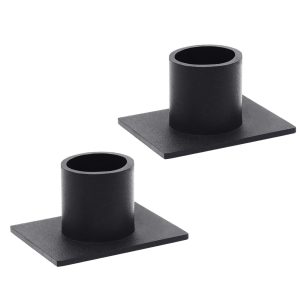 Bougeoir noir carré, accessoire chic pour table