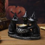 Bougeoir noir original avec silhouette de chat