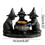 Bougeoir noir moderne, inspiration féline