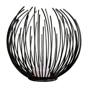 Accessoire déco noir, bougeoir en fil pour style moderne