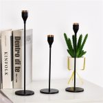 Bougeoir noir élégant - Flûte x3