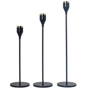 Accessoires de décoration : bougeoir noir trio