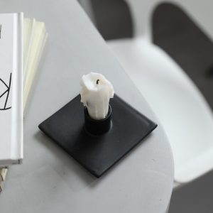 Bougeoir Noir Grand Carré