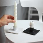 Bougeoir Noir élégant en forme carrée