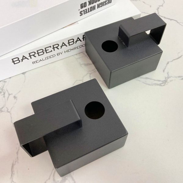 Accessoire déco noir : bougeoirs modernes x2