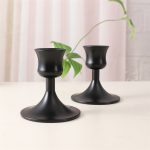 Bougeoir Noir Intemporel élégant x2