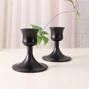 Bougeoir Noir Intemporel élégant x2