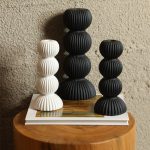 Bougeoir noir simple, idéal pour une ambiance cosy