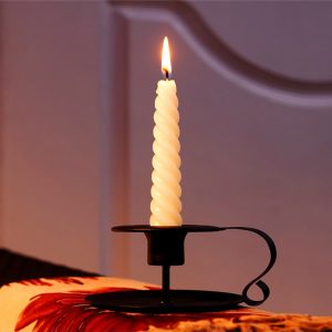 Bougeoir Noir au design rétro, parfait pour la décoration intérieure