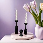 Bougeoir noir Seventies idéal pour décoration intérieure