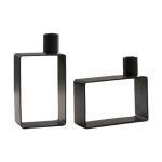 Set de 2 Bougeoirs Noirs au style minimaliste
