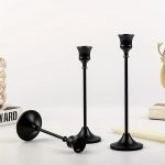 Set de bougeoirs noirs en forme de tulipe