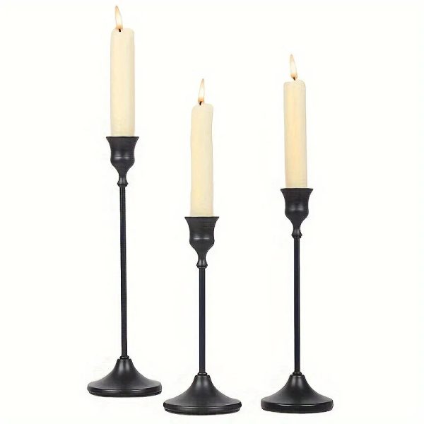 Bougeoirs noirs tulipe, ambiance chaleureuse