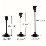 Bougeoirs modernes noirs, style tulipe x3