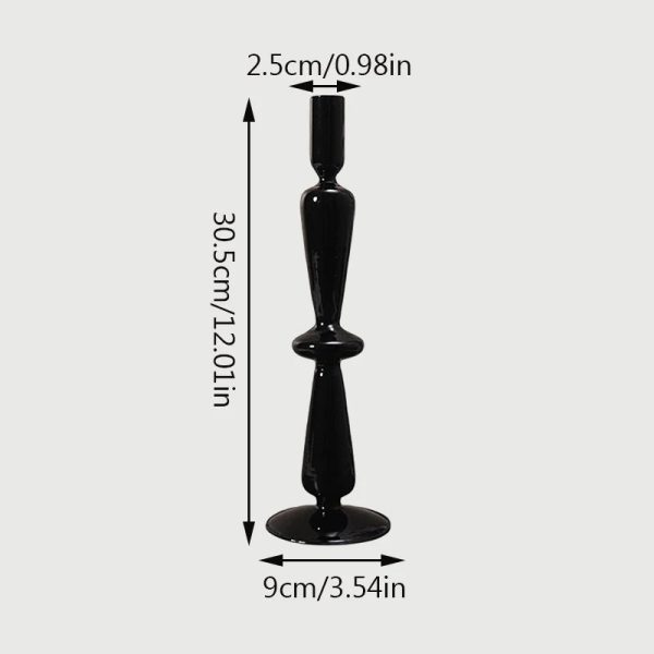 Bougeoir Noir, accessoire de table décoratif