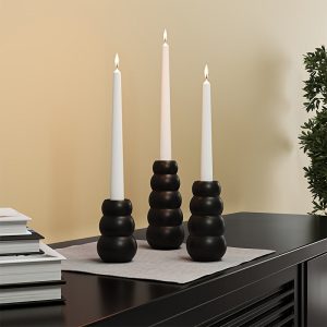 Bougeoir Noir Vintage - Ensemble de 3 pièces