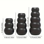 Set de 3 bougeoirs noirs au style vintage