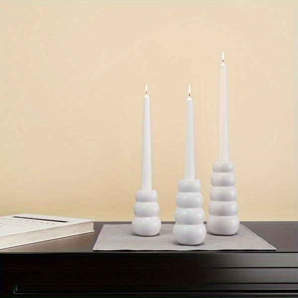 Ensemble de bougeoirs noirs - 3 pièces au design vintage