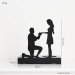 Bougeoir décoratif en fer avec design amoureux